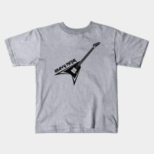 Heavy metal music electric guitar art Kids T-Shirt